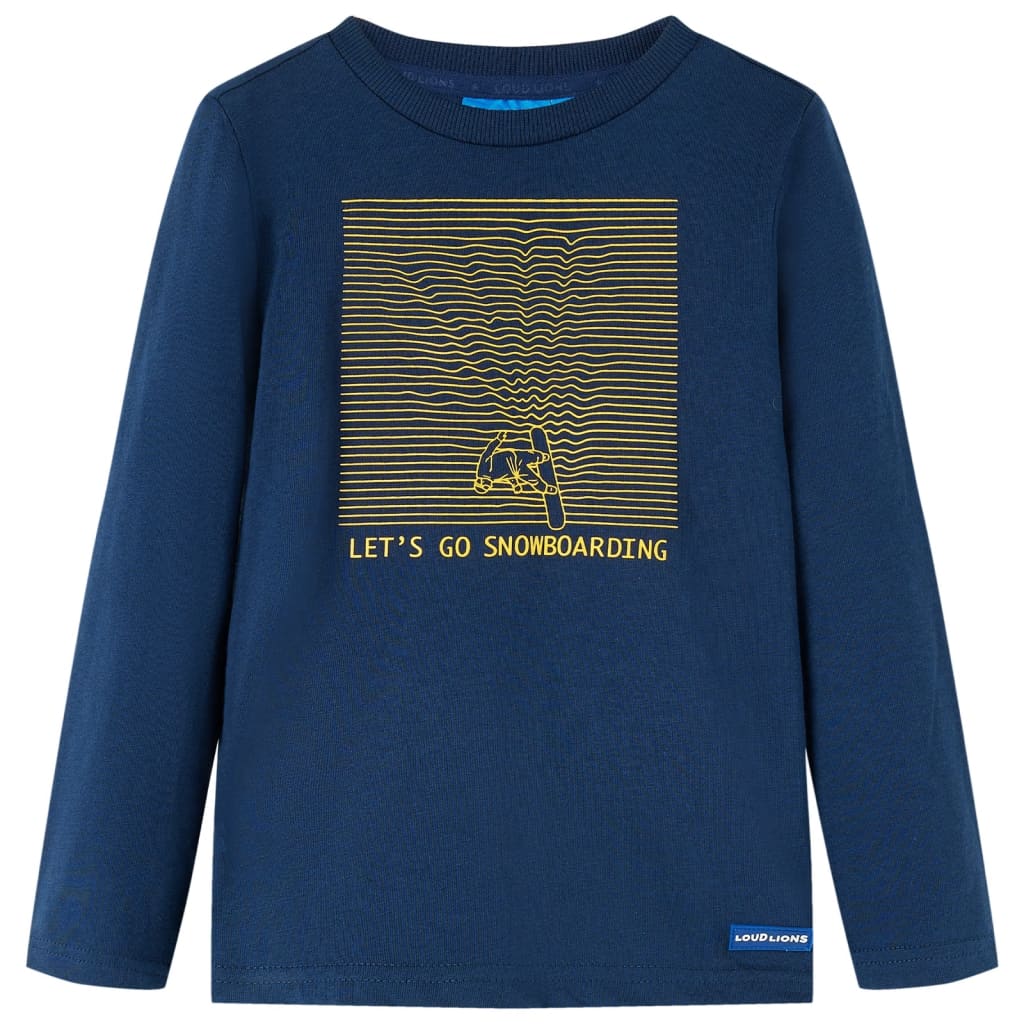Vidaxl -Kinderhemd mit langen Ärmeln 92 Marineblau