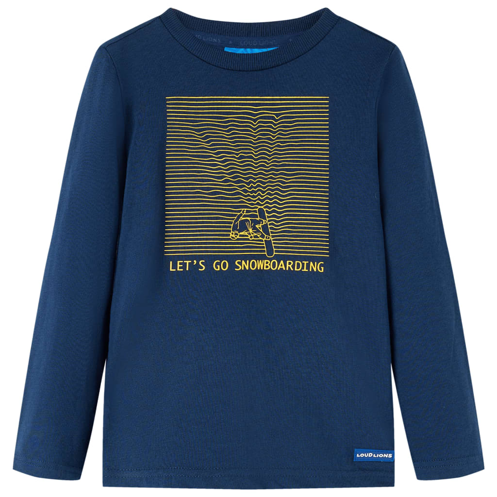 Vidaxl Kinderhemd mit langen Ärmeln 104 Marineblau