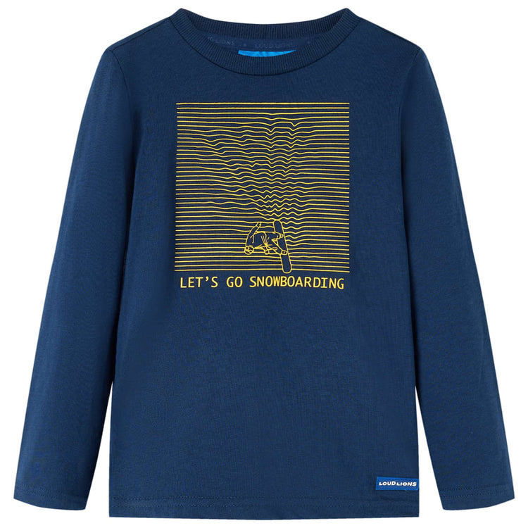 Vidaxl Kinderhemd mit langen Ärmeln 104 Marineblau