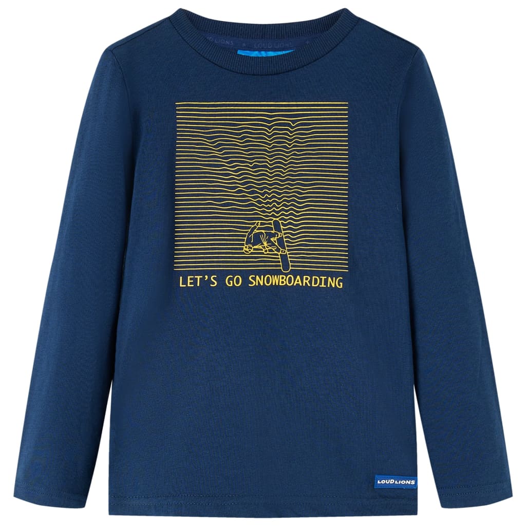 Vidaxl Kinderhemd mit langen Ärmeln 116 Marineblau