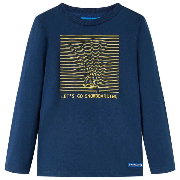 Vidaxl Kinderhemd mit langen Ärmeln 116 Marineblau