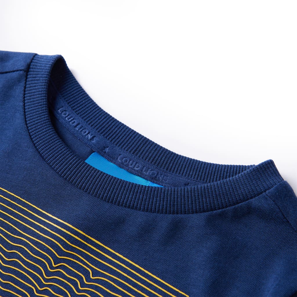 Vidaxl Kinderhemd mit langen Ärmeln 116 Marineblau