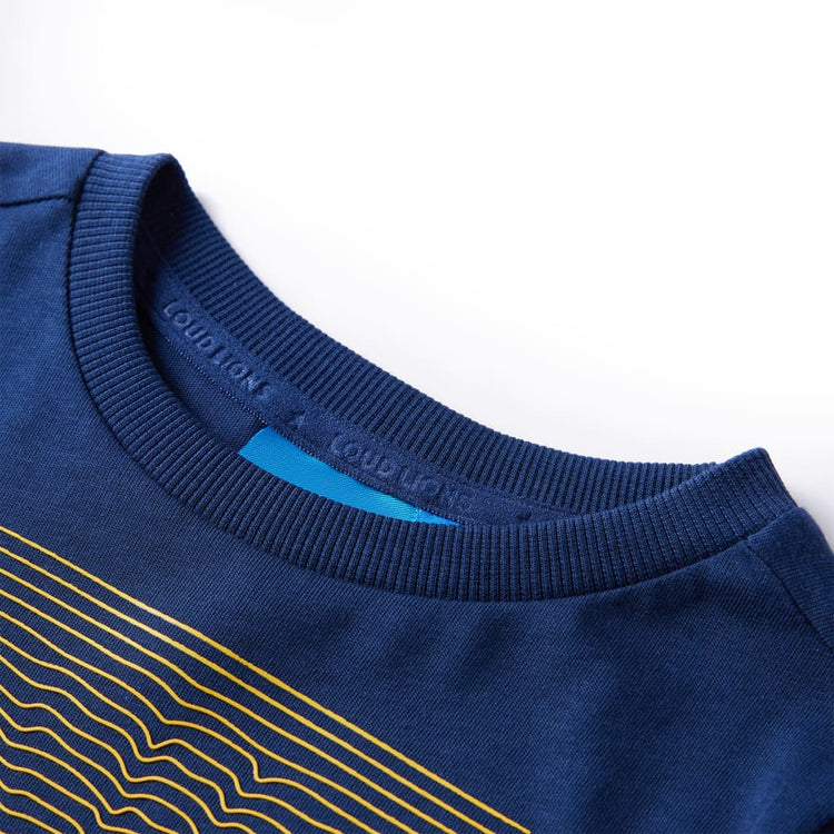 Vidaxl Kinderhemd mit langen Ärmeln 116 Marineblau