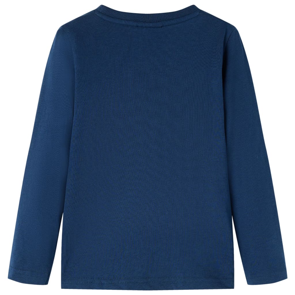 Vidaxl Kinderhemd mit langen Ärmeln 128 Marineblau