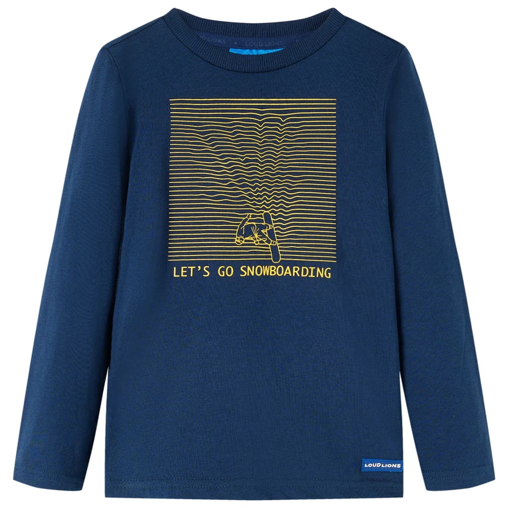 Vidaxl Kinderhemd mit langen Ärmeln 140 Marineblau