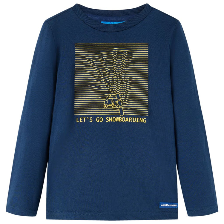 Vidaxl Kinderhemd mit langen Ärmeln 140 Marineblau