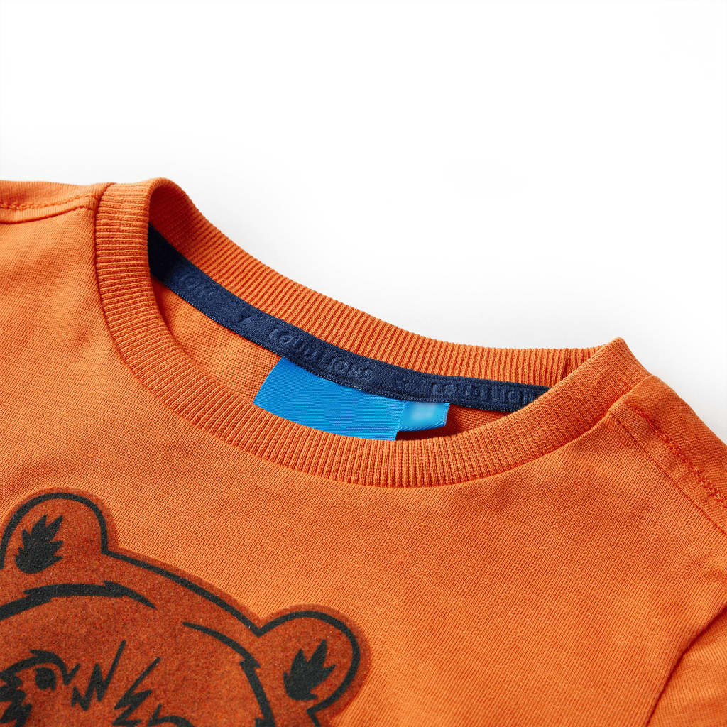 Vidaxl -Kinderhemd mit langen Ärmeln 140 Dark Orange