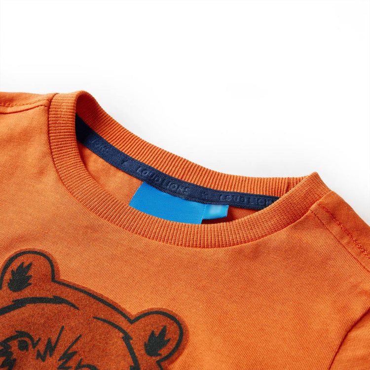 Vidaxl -Kinderhemd mit langen Ärmeln 140 Dark Orange