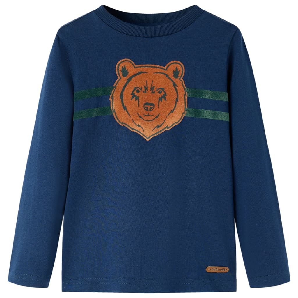 Vidaxl Kinderhemd mit langen Ärmeln 116 Marineblau