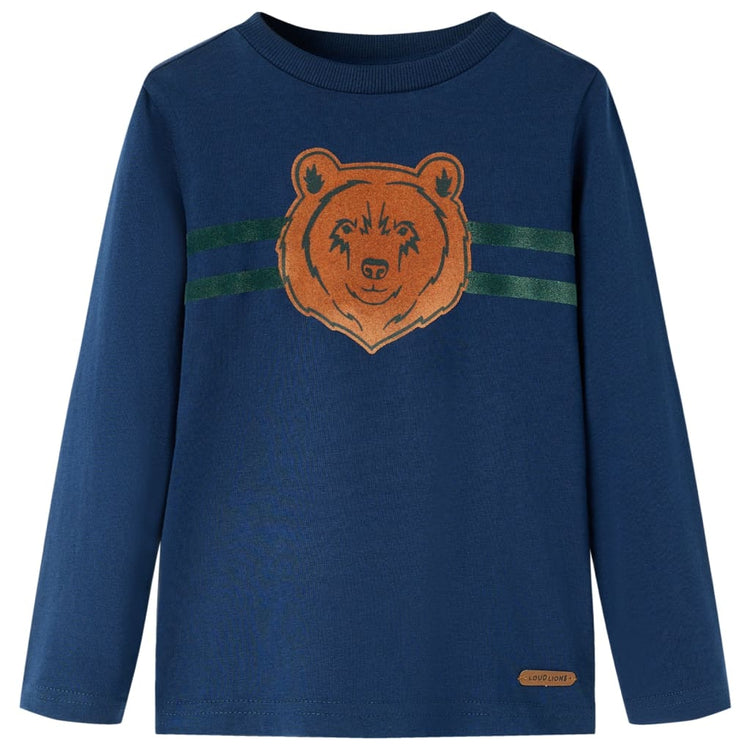Vidaxl Kinderhemd mit langen Ärmeln 116 Marineblau