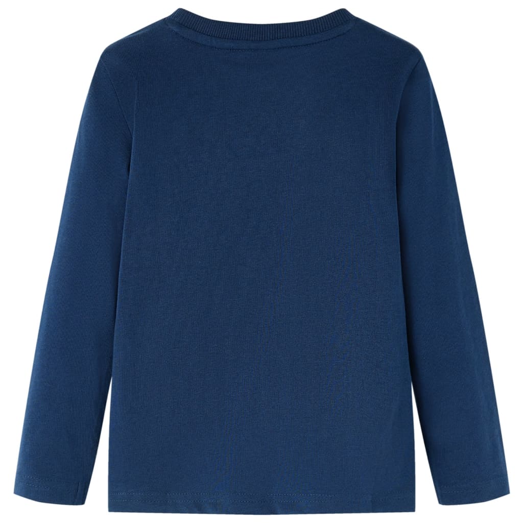 Vidaxl Kinderhemd mit langen Ärmeln 116 Marineblau