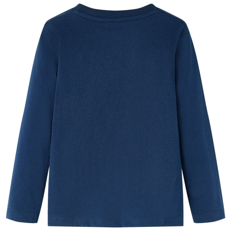 Vidaxl Kinderhemd mit langen Ärmeln 116 Marineblau