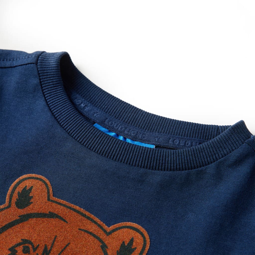 Vidaxl Kinderhemd mit langen Ärmeln 116 Marineblau