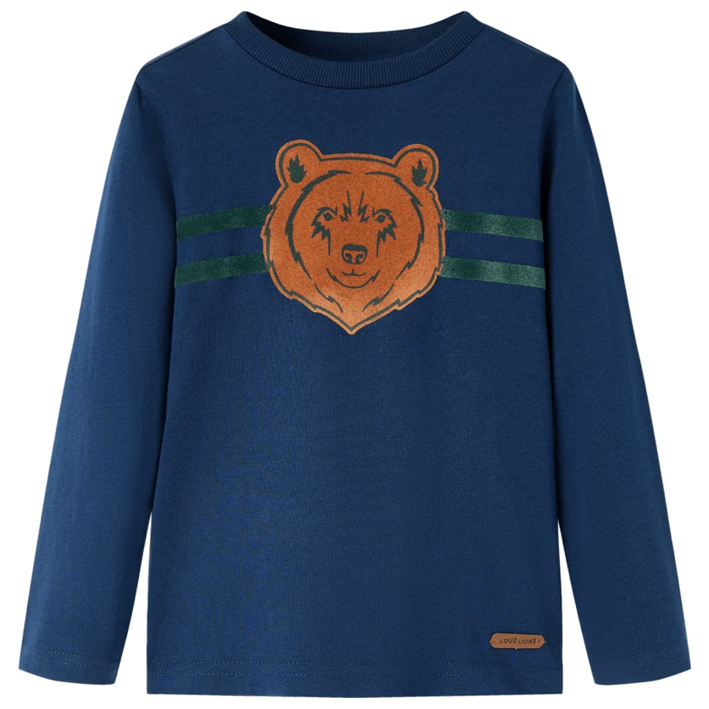 Vidaxl Kinderhemd mit langen Ärmeln 128 Marineblau