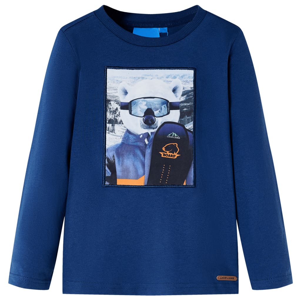 Vidaxl Kinderhemd mit langen Ärmeln 128 Jeans Blau