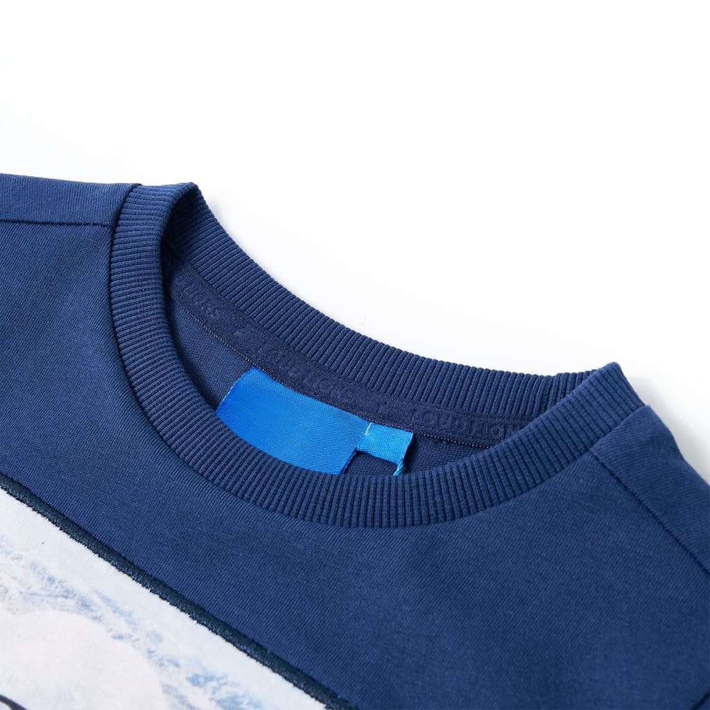 Vidaxl Kinderhemd mit langen Ärmeln 128 Jeans Blau