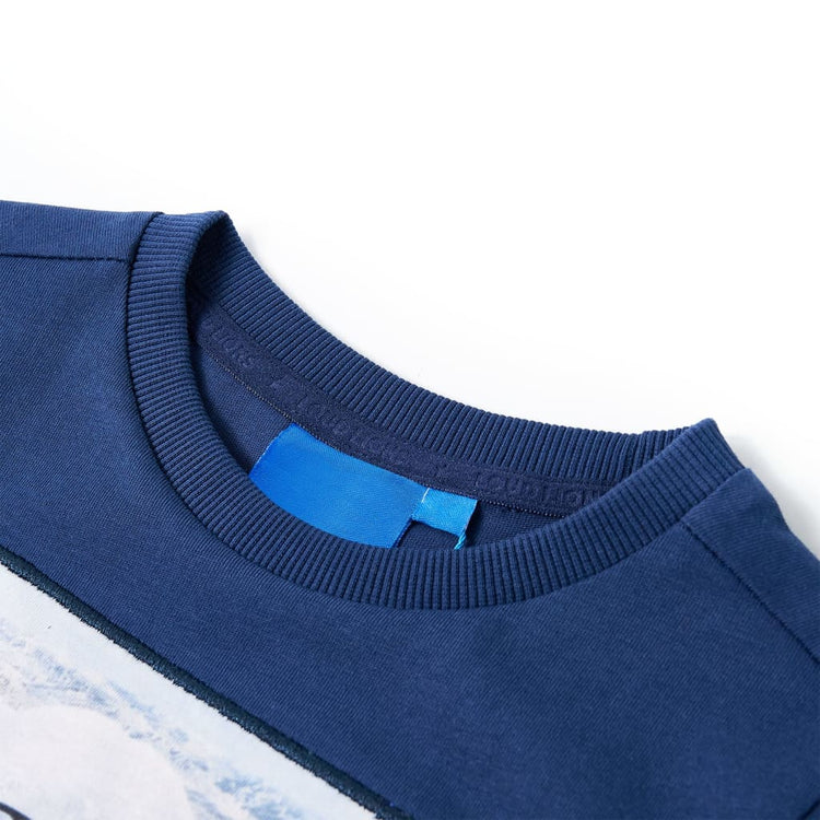 Vidaxl Kinderhemd mit langen Ärmeln 128 Jeans Blau