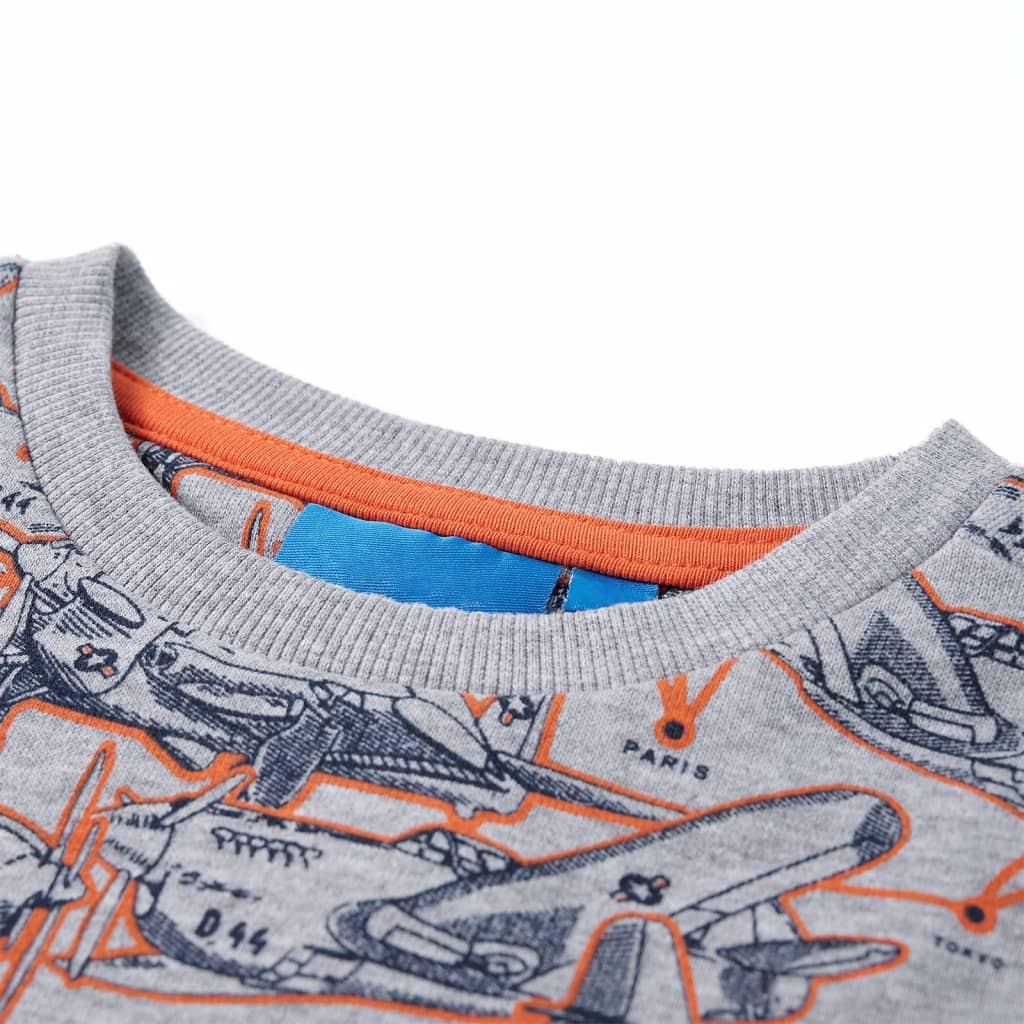 Vidaxl Kinderpullover 128 gemischtes Grau
