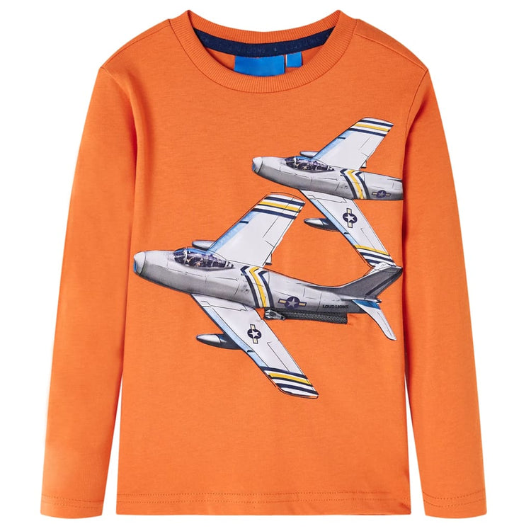 Vidaxl Kinderhemd mit langen Ärmeln 128 Donkeroranje