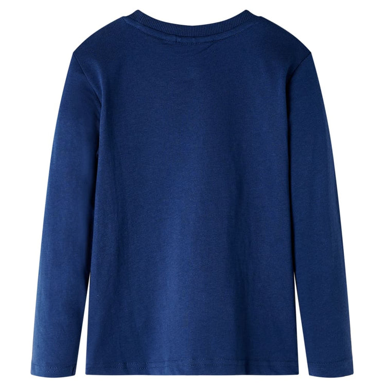 Vidaxl Kinderhemd mit langen Ärmeln 128 Marineblau