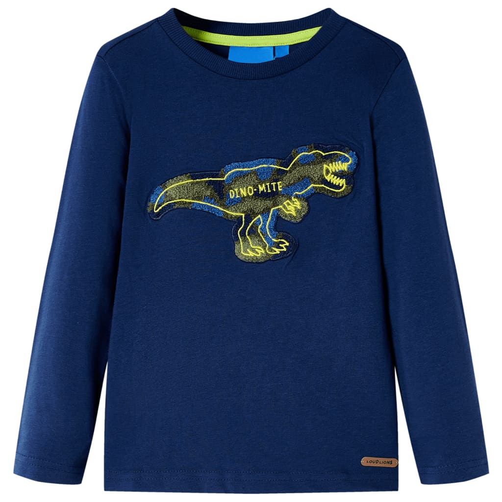 Vidaxl -Kinderhemd mit langen Ärmeln 92 Marineblau