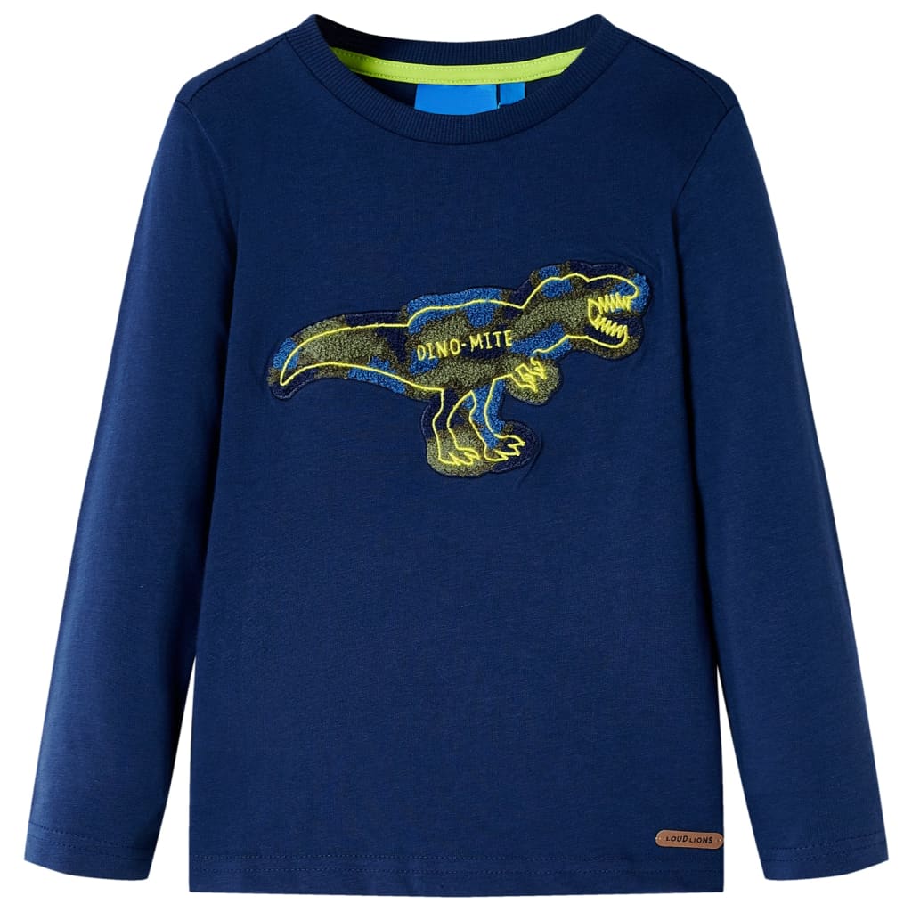 Vidaxl Kinderhemd mit langen Ärmeln 128 Marineblau