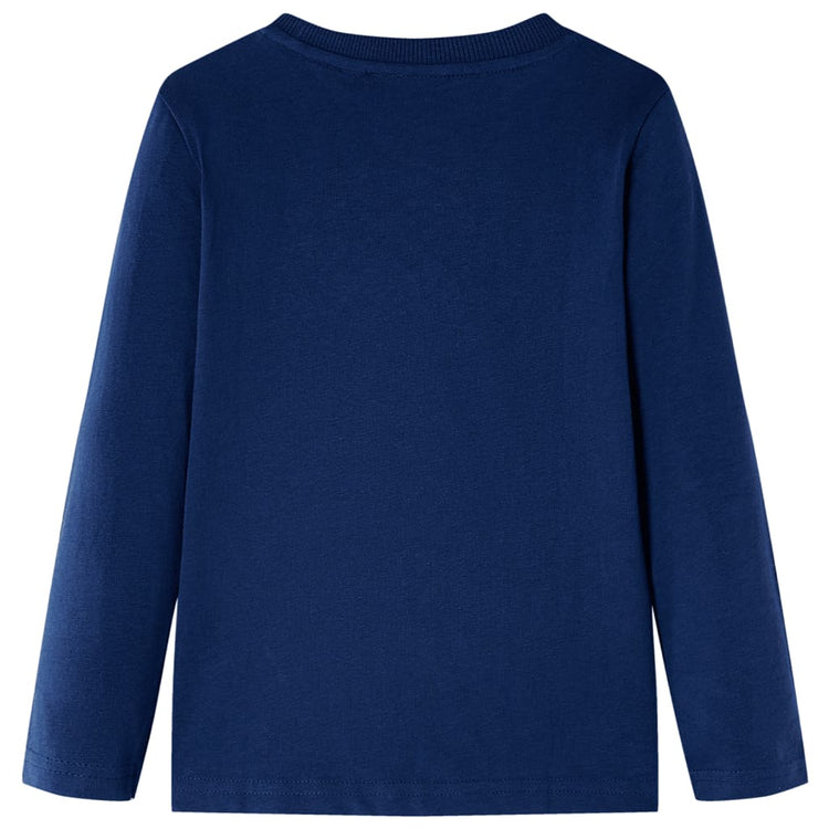 Vidaxl Kinderhemd mit langen Ärmeln 128 Marineblau