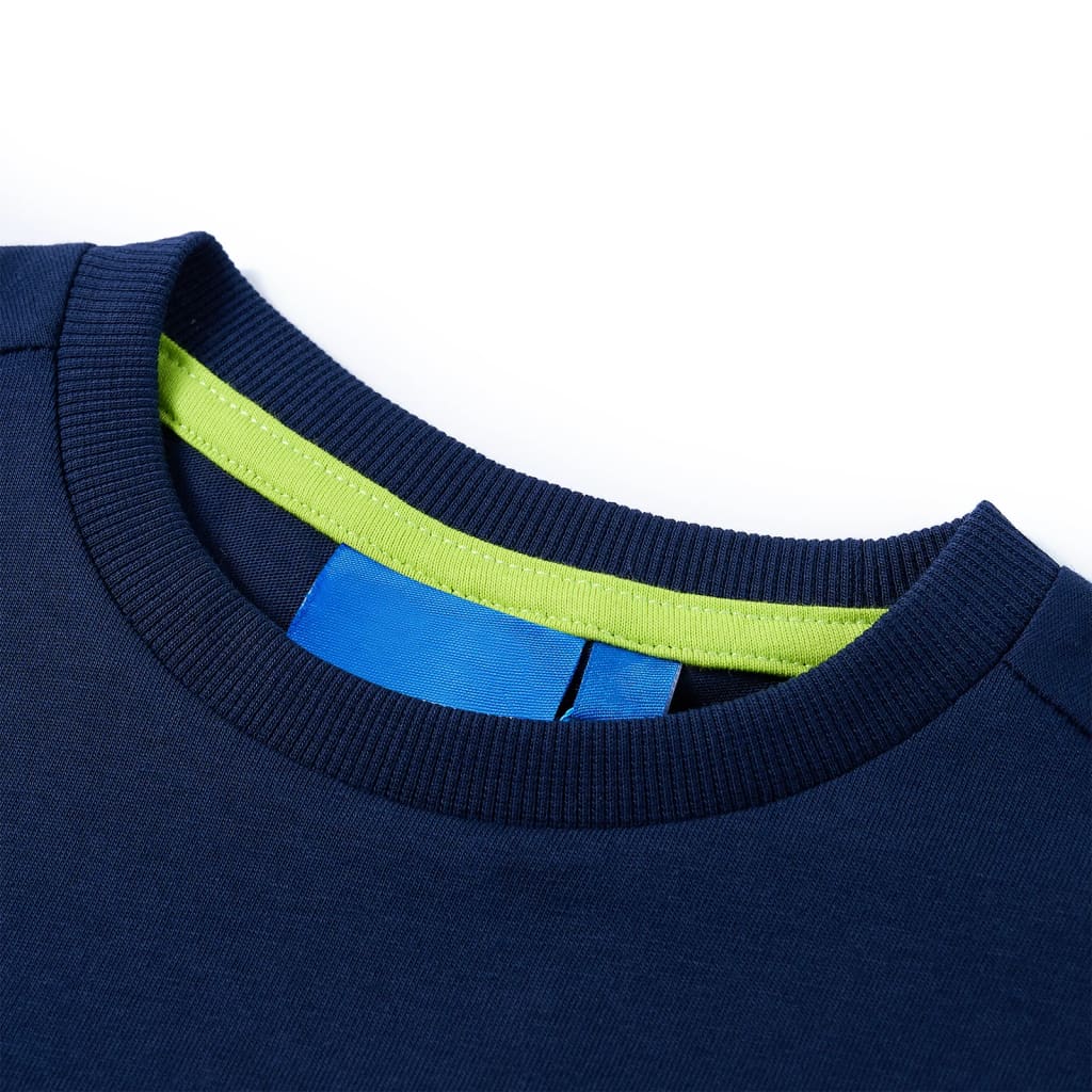 Vidaxl Kinderhemd mit langen Ärmeln 140 Marineblau