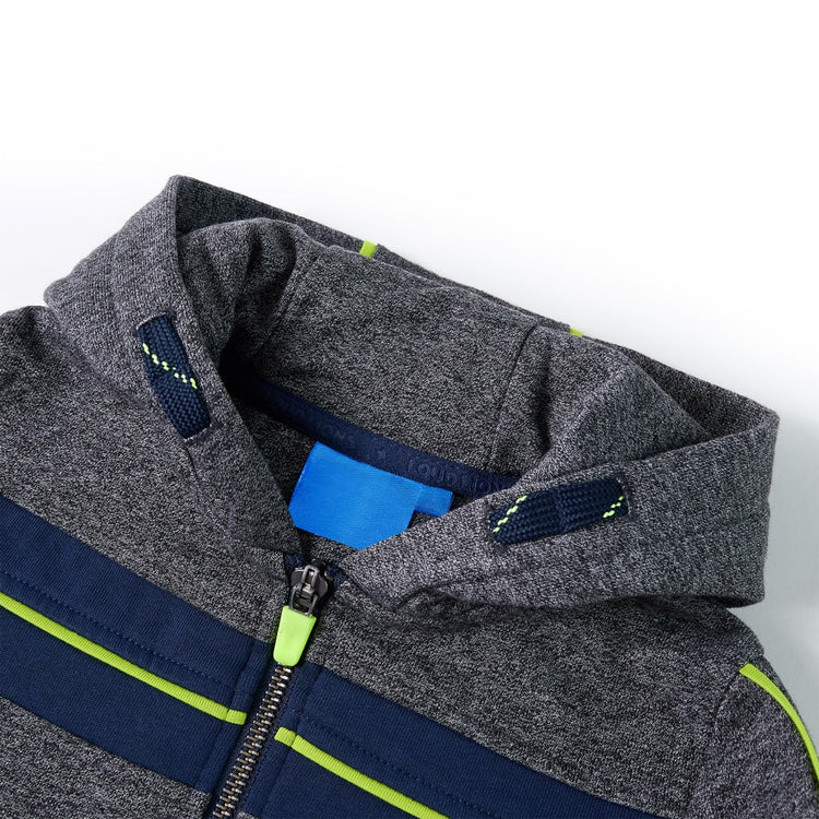 Vidaxl Kinderweste mit Motorhaube und Reißverschluss 104 Mischgrau