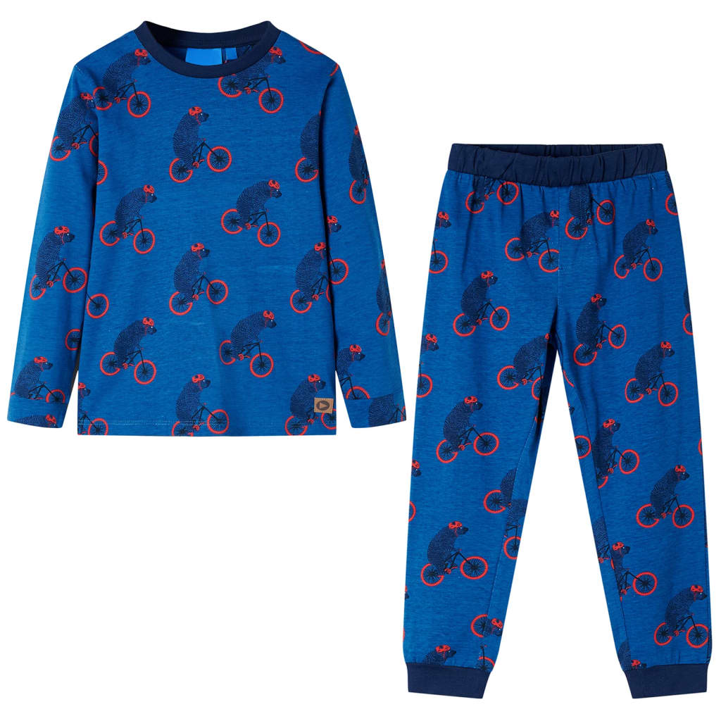 Vidaxl Kinderpyjama mit langen Ärmeln 140 Petroleum -Colored
