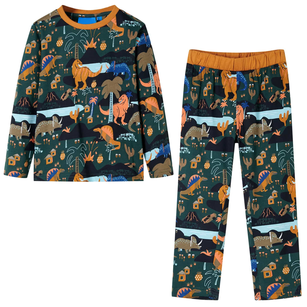 Vidaxl Kinderpyjamas mit Langhülsen 104 Donkergroen