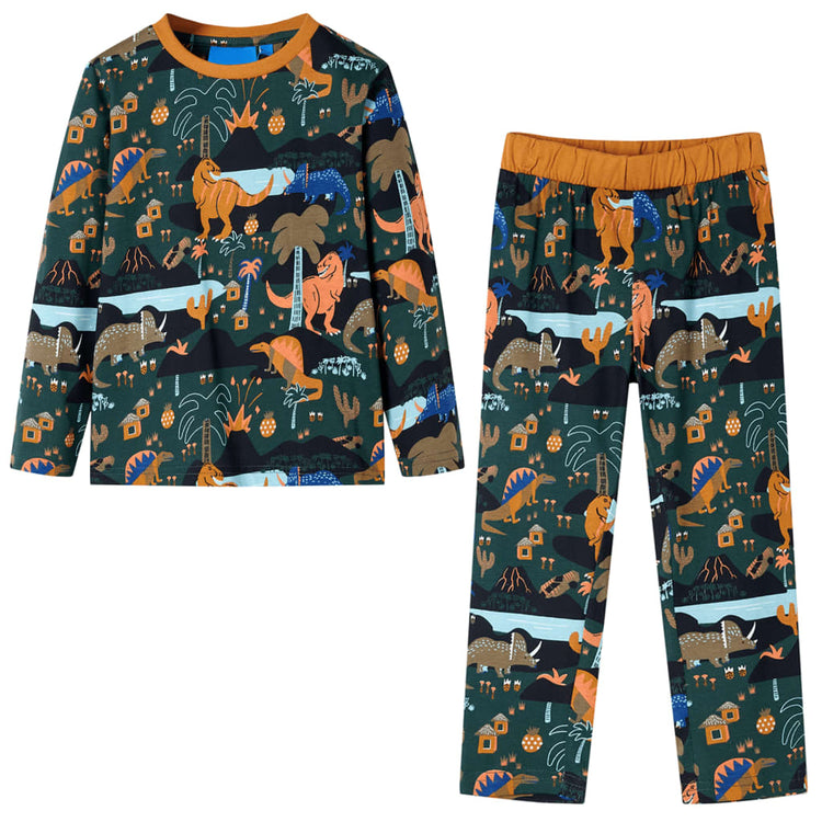 Vidaxl Kinderpyjamas mit Langhülsen 128 Donkergroen