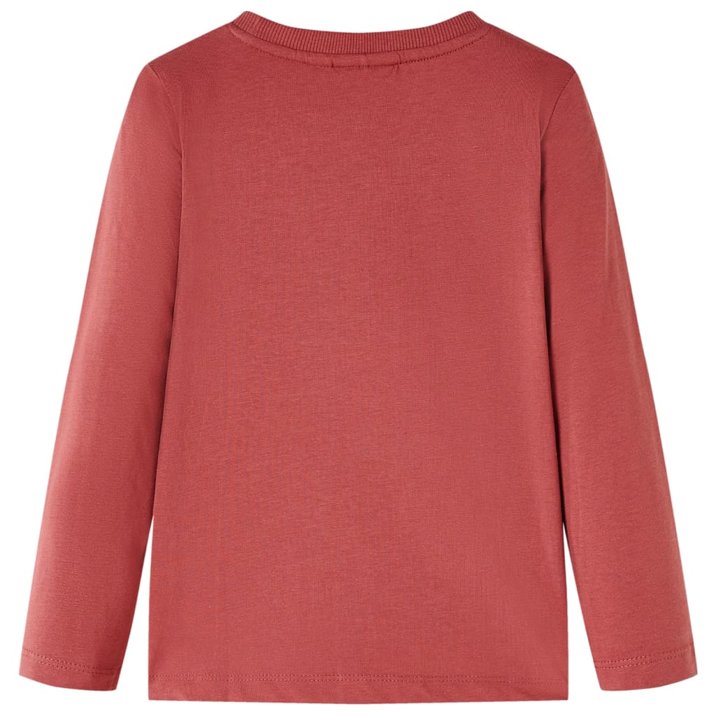 Vidaxl -Kinderhemd mit langen Ärmeln 104 rot -Brown