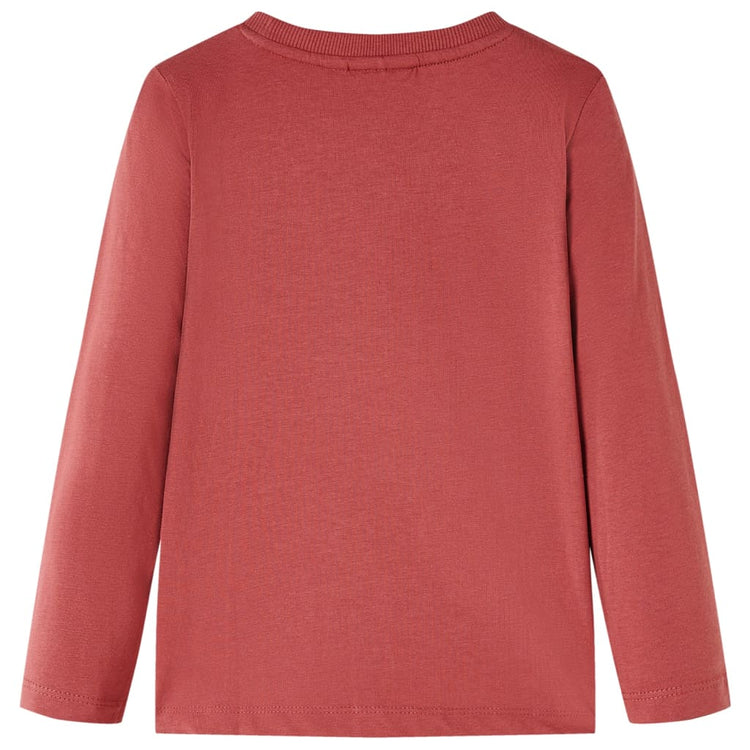 Vidaxl -Kinderhemd mit langen Ärmeln 104 rot -Brown