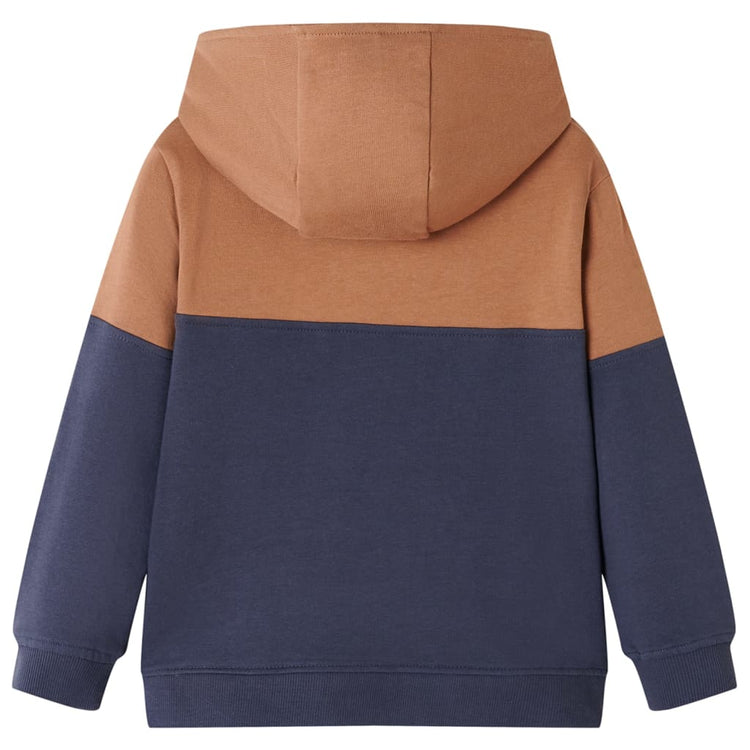 VIDAXL KINDERSEALER mit Motorhaube Halb -Zipper 92 Anthracites Cognac gefärbt