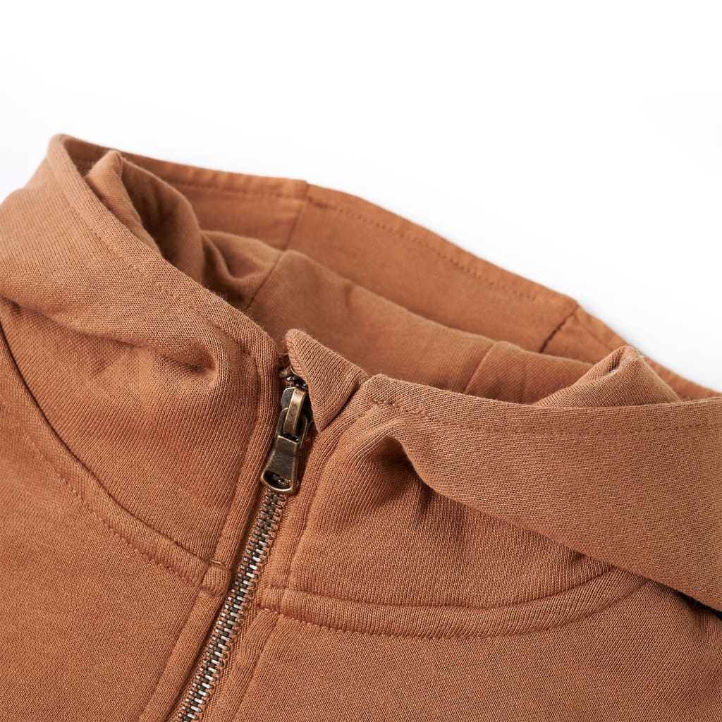 VIDAXL KINDERSEALER mit Motorhaube Halb -Zipper 104 Anthracites Cognac gefärbt