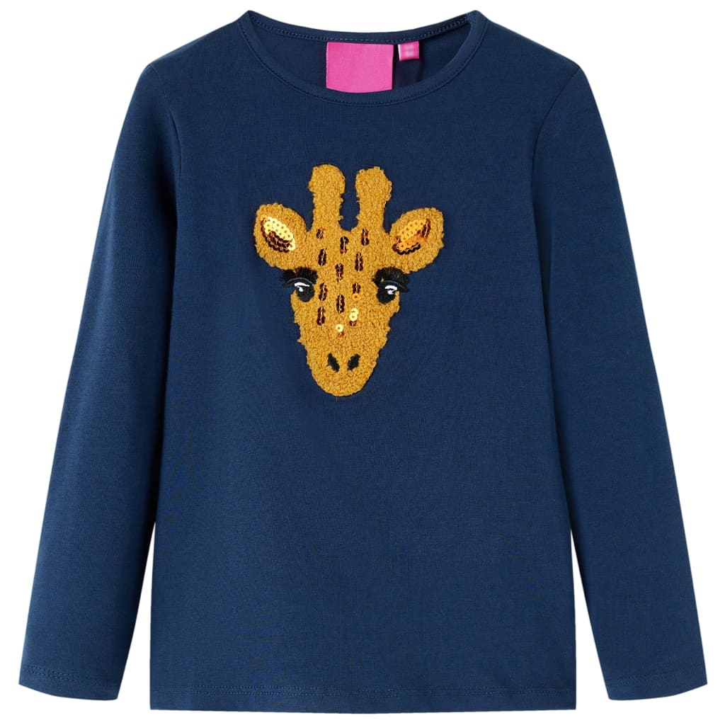 Vidaxl -Kinderhemd mit langen Ärmeln 92 Marineblau