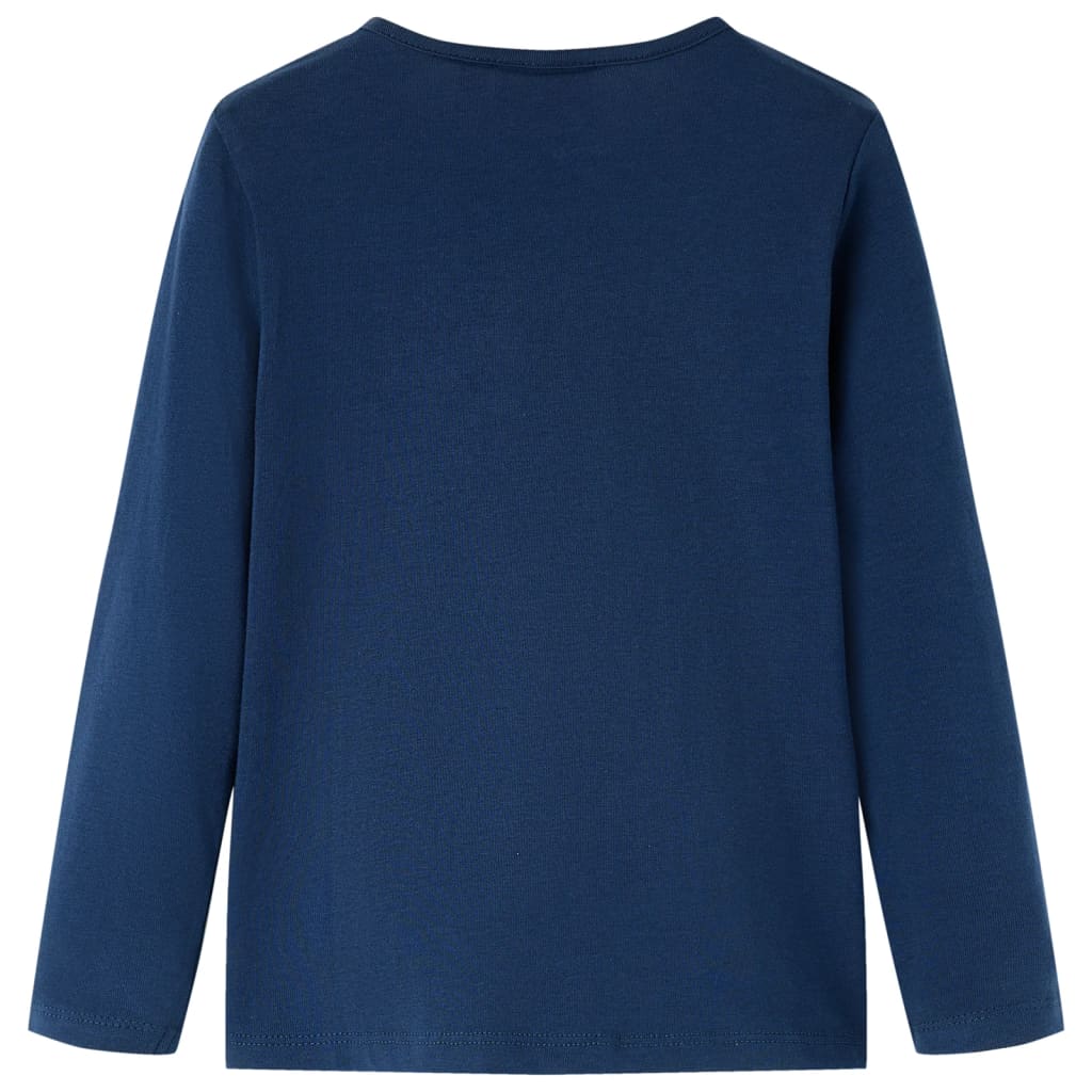 Vidaxl -Kinderhemd mit langen Ärmeln 92 Marineblau
