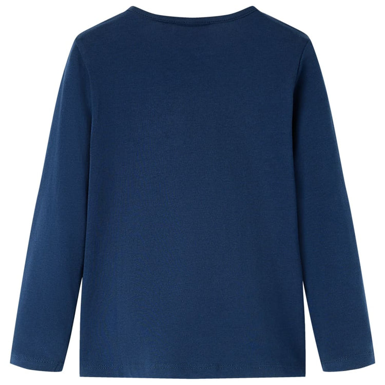 Vidaxl -Kinderhemd mit langen Ärmeln 92 Marineblau