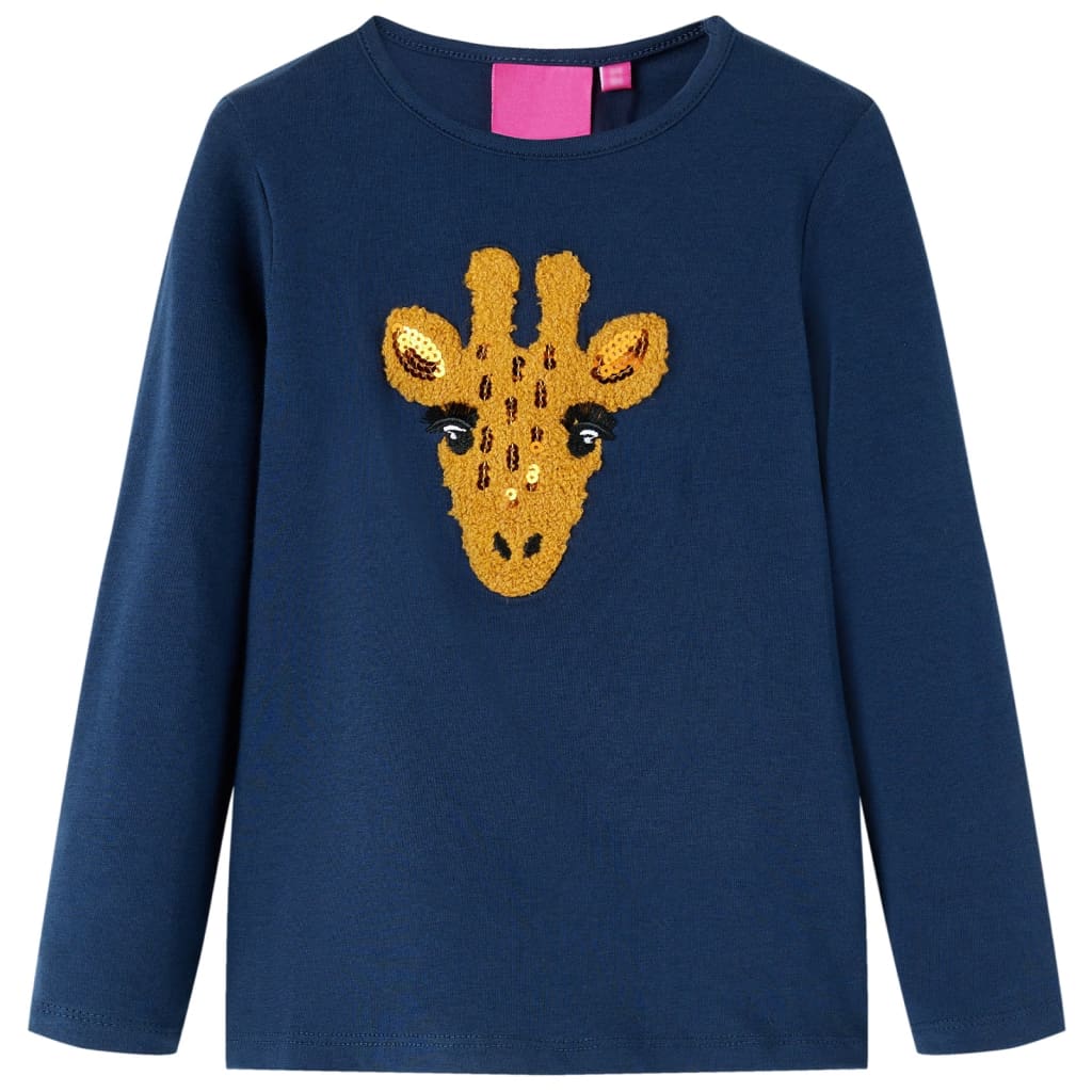 Vidaxl Kinderhemd mit langen Ärmeln 104 Marineblau