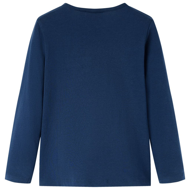 Vidaxl Kinderhemd mit langen Ärmeln 104 Marineblau
