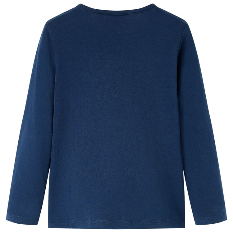 Vidaxl Kinderhemd mit langen Ärmeln 128 Marineblau