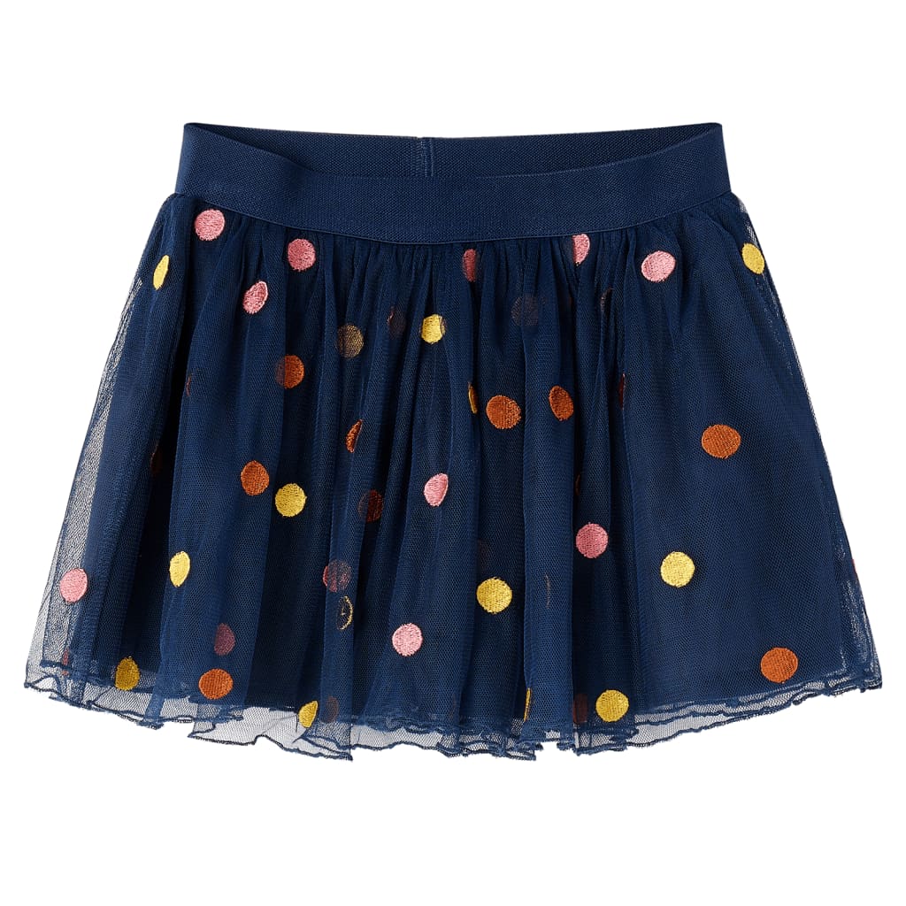 Vidaxl -Kinderrock mit Tulle und Punkten 104 Marineblau