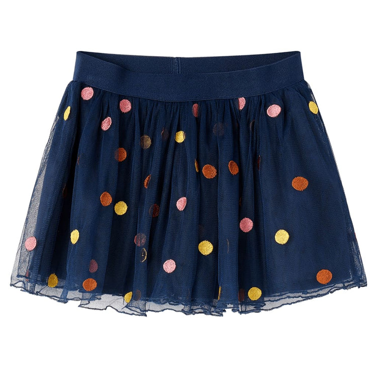 Vidaxl Kinderrock mit Tulle und Punkten 116 Marineblau