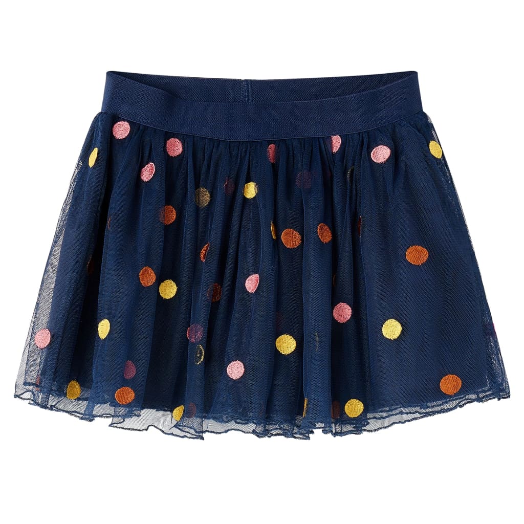 Vidaxl -Kinderrock mit Tulle und Punkten 140 Marineblau