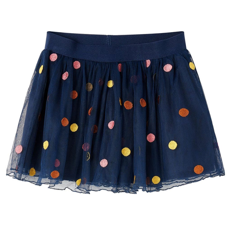 Vidaxl -Kinderrock mit Tulle und Punkten 140 Marineblau