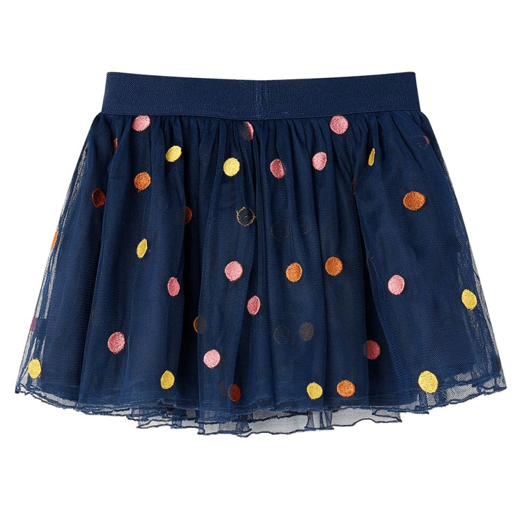 Vidaxl -Kinderrock mit Tulle und Punkten 140 Marineblau