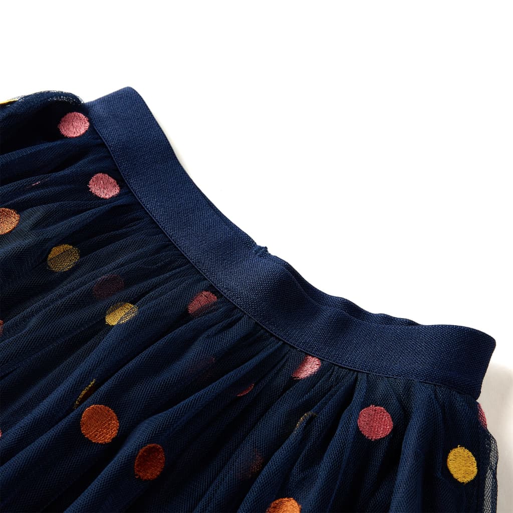 Vidaxl -Kinderrock mit Tulle und Punkten 140 Marineblau