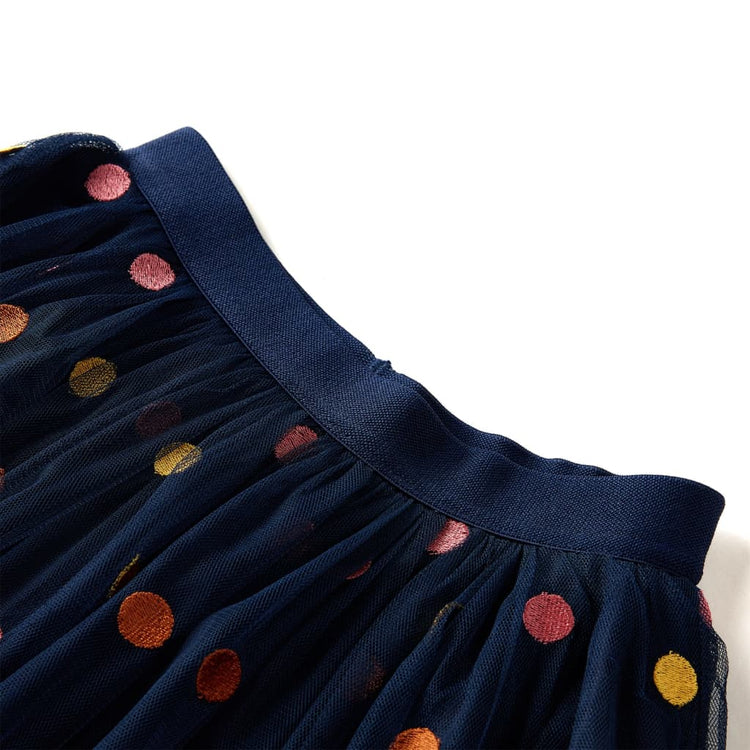 Vidaxl -Kinderrock mit Tulle und Punkten 140 Marineblau