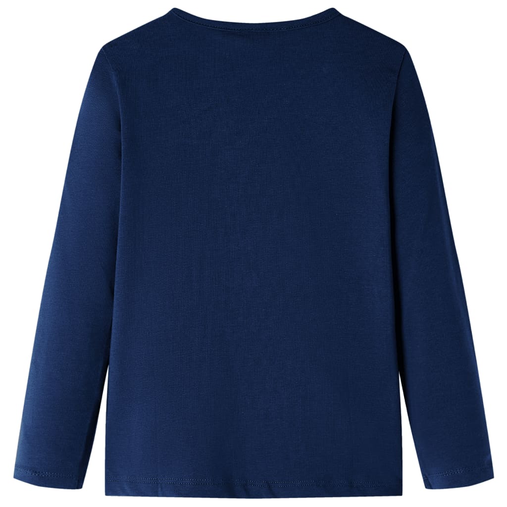 Vidaxl Kinderhemd mit langen Ärmeln 104 Marineblau